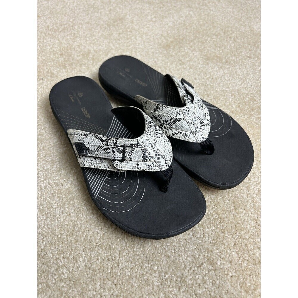 CLARK’S Cloudsteppers Breeze Sea Women's Lightweight Adjustable Thong Sandals 7